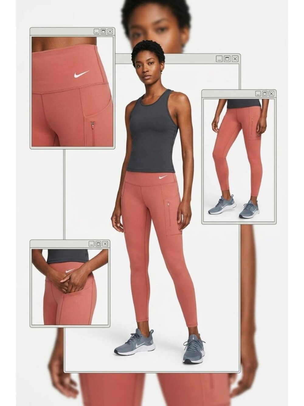 Nike Go Dri-Fit High-Waisted Leggings Lightweight & Stretchy (SKU#2149)